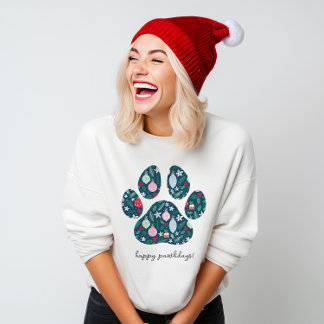 Happy Pawlidays Christmas Dog Lover Sweater 