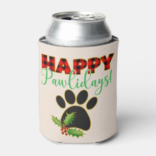 Happy Pawlidays Christmas Gift for Dog Lover Can Cooler