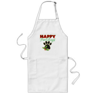 Happy Pawlidays   Christmas Gift for Dog Lover Long Apron