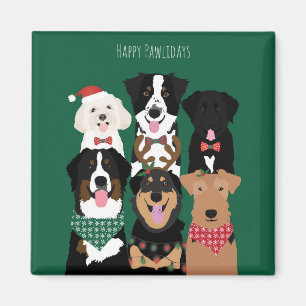 Happy Pawlidays Cute Christmas Magnet