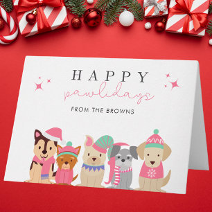 Happy Pawlidays Cute Dog Christmas Card