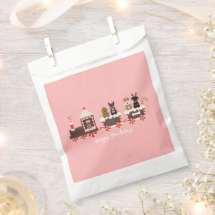 Happy Pawlidays Dog Christmas Holiday Train Favour Bags