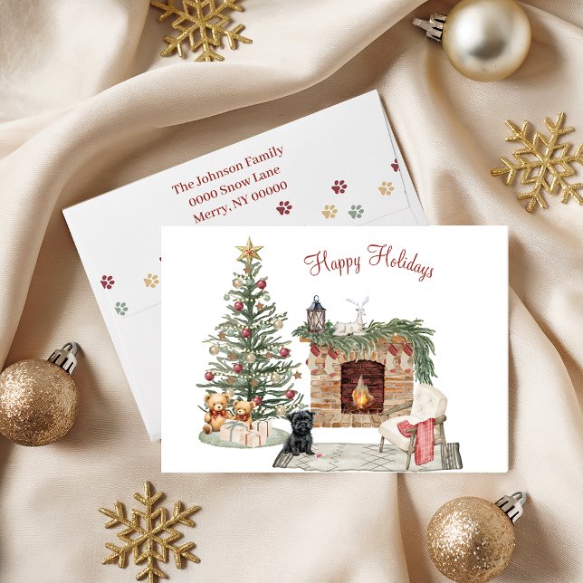 Happy Pawlidays Dog Design- Affenpinscher Holiday Card (Creator Uploaded)