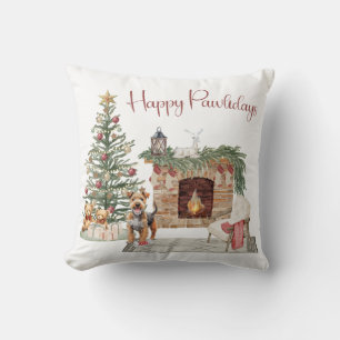 Happy Pawlidays Dog Design- Airedale Cushion