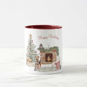 Happy Pawlidays Dog Design- Airedale Mug
