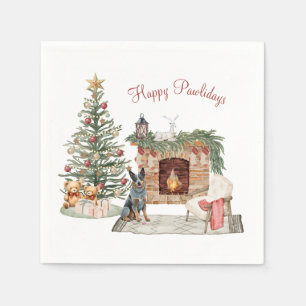 Happy Pawlidays Dog Design- Australian Cattle Dog  Napkin