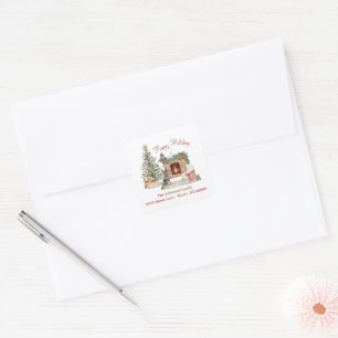 Happy Pawlidays Dog Design- Australian Cattle Dog Square Sticker