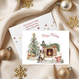 Happy Pawlidays Dog Design- Australian Shepherd Holiday Card