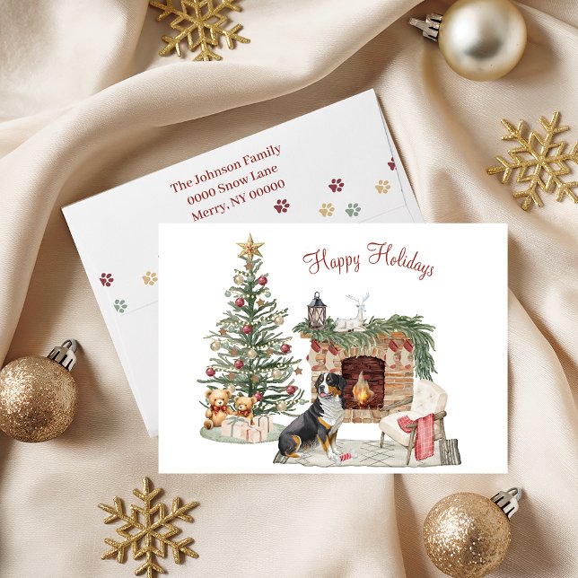 Happy Pawlidays Dog Design- Bernese Mountain Dog Holiday Card (Creator Uploaded)