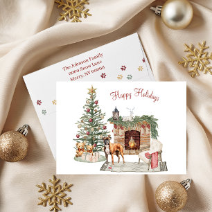 Happy Pawlidays Dog Design- Boxer Holiday Card