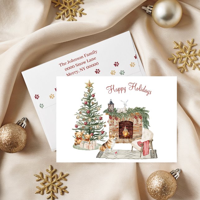 Happy Pawlidays Dog Design- Corgi Holiday Card (Creator Uploaded)