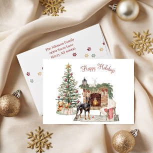Happy Pawlidays Dog Design- Doberman Pinscher Holiday Card