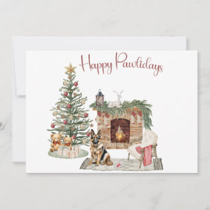 Happy Pawlidays Dog Design- German Shepherd Holiday Card