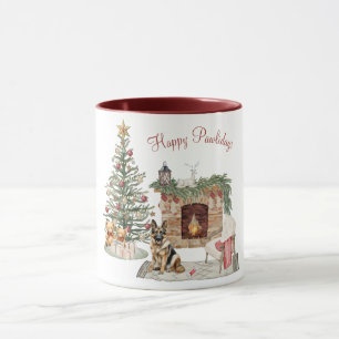 Happy Pawlidays Dog Design- German Shepherd Mug
