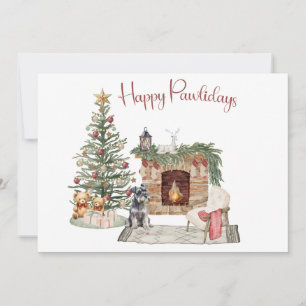 Happy Pawlidays Dog Design- Miniature Schnauzer Holiday Card