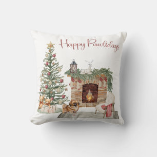 Happy Pawlidays Dog Design- Pekingese Cushion