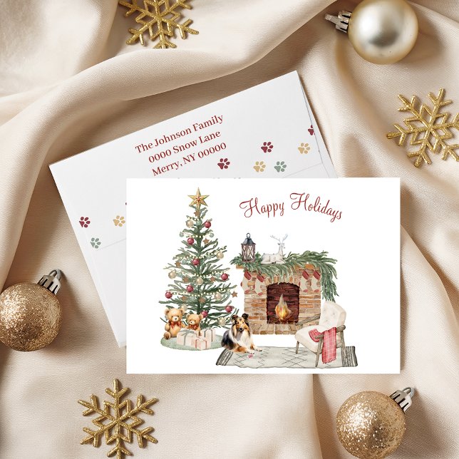 Happy Pawlidays Dog Design- Sheltie Holiday Card (Creator Uploaded)