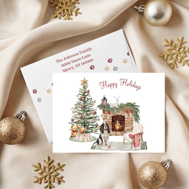 Happy Pawlidays Dog Design- Springer Spaniel Holiday Card (Creator Uploaded)