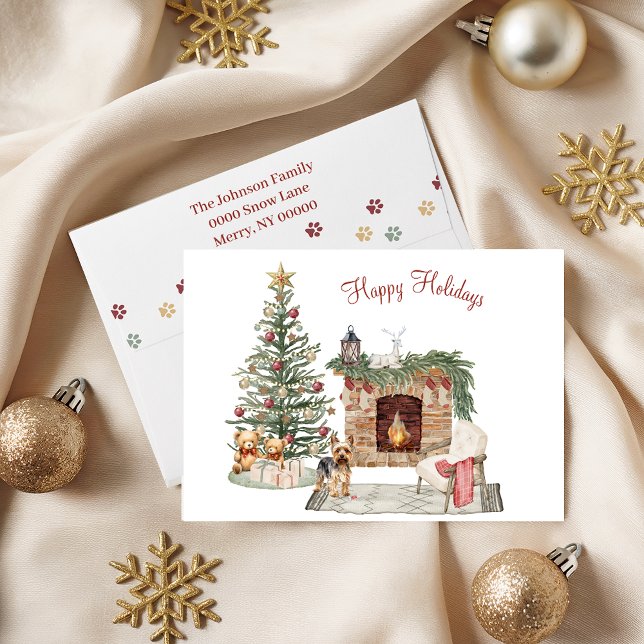 Happy Pawlidays Dog Design- Yorkie Holiday Card (Creator Uploaded)