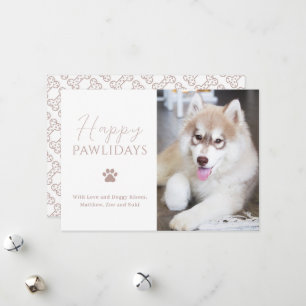 Happy Pawlidays Dog Photo Christmas Holiday Card