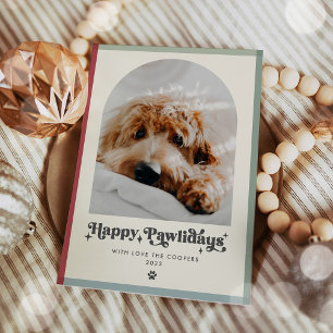 Happy Pawlidays Dog Photo Funny Christmas Holiday Card