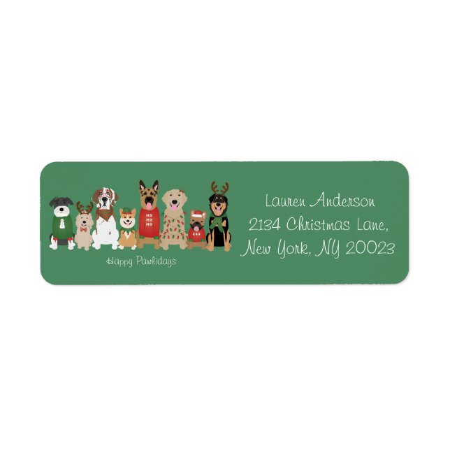 Happy Pawlidays Dogs Red Green (Front)