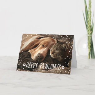 Happy Pawlidays   Folded Holiday Photo Card