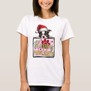 Happy Pawlidays French Bulldog T-Shirt