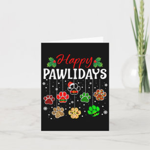 Happy Pawlidays Funny Christmas Dog Paw Xmas Dogs  Card