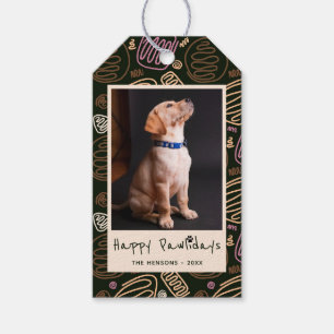 Happy Pawlidays Funny Pun Pet Photo Gift Tags