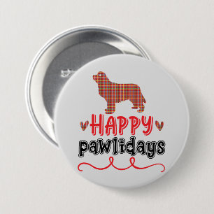 Happy Pawlidays   Funny Word Pun 7.5 Cm Round Badge