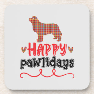 Happy Pawlidays Funny Word Pun Coaster