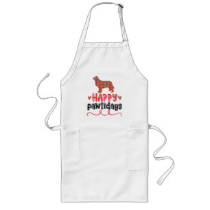 Happy Pawlidays   Funny Word Pun Long Apron