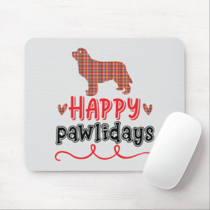 Happy Pawlidays   Funny Word Pun Mouse Mat