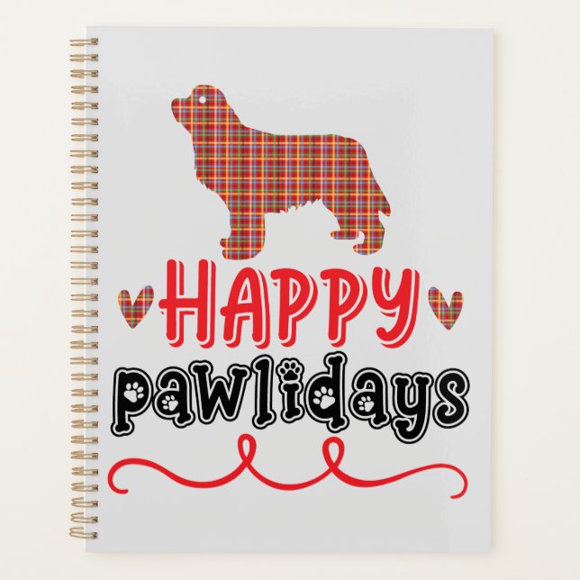Happy Pawlidays | Funny Word Pun Planner (Front)