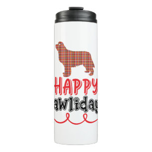 Happy Pawlidays Funny Word Pun Thermal Tumbler