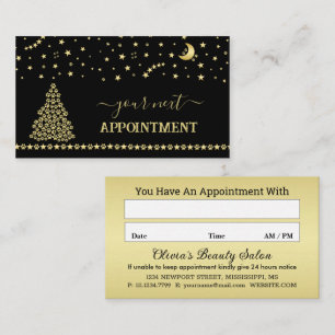 Happy Pawlidays, Gold shiny Paw Christmas tree Appointment Card