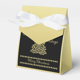 Happy Pawlidays, Gold shiny Paw Christmas tree Favour Box