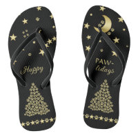 Happy Pawlidays, Gold shiny Paw Christmas tree