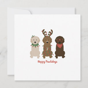 Happy Pawlidays Goldendoodle Christmas Lights Card