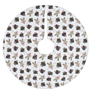 Happy Pawlidays Labrador Retriever Dogs Brushed Polyester Tree Skirt