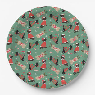 Happy Pawlidays Labrador Retriever Dogs Paper Plate