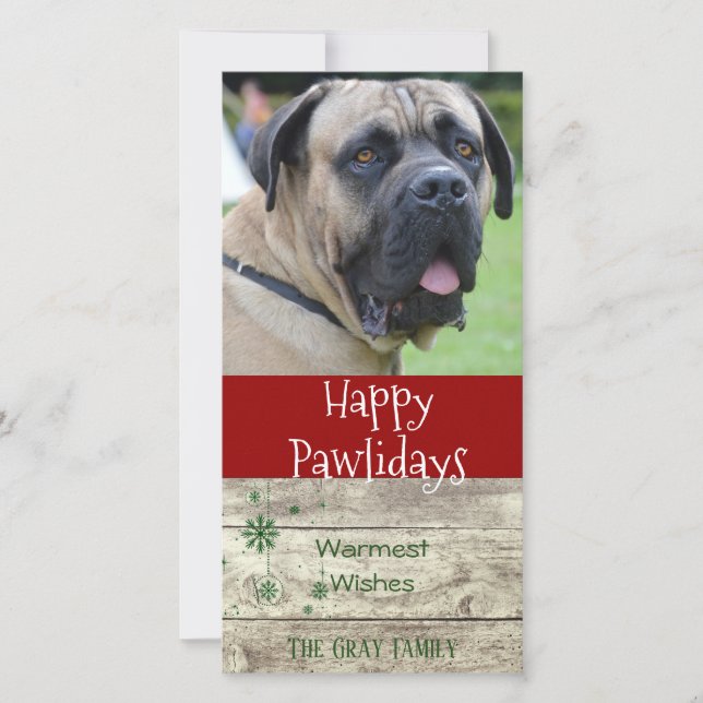 Happy Pawlidays | Pet Christmas Greeting Photo Holiday Card (Front)