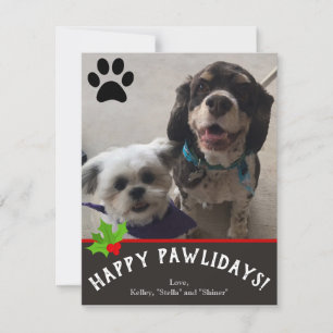 Happy Pawlidays Pet Photo Christmas Card