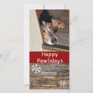 Happy Pawlidays Pet Photo Christmas Holiday Card
