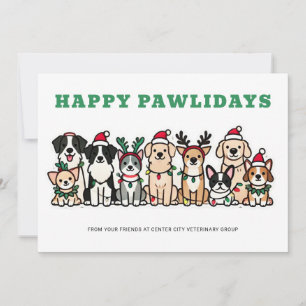 Happy Pawlidays Veterinary Holiday Card