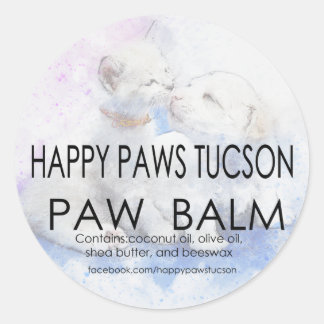 Happy Paws Balm Round Classic Round Sticker