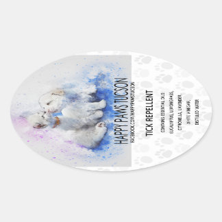 Happy Paws Oval Sticker