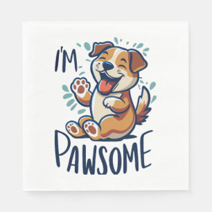 Happy pawsome dog Classic T-Shirt Napkin