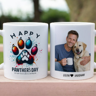 Happy Pawther’s Day Watercolor Dog Dad Coffee Mug